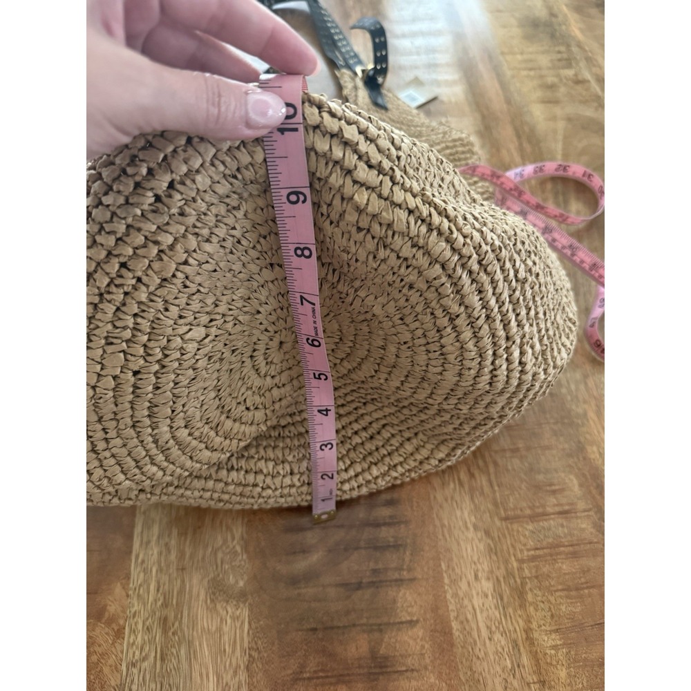 Madewell Straw Grommet Slouch Tote Natural Multi Raffia Bag NWT $168 Flaw - Picture 14 of 14